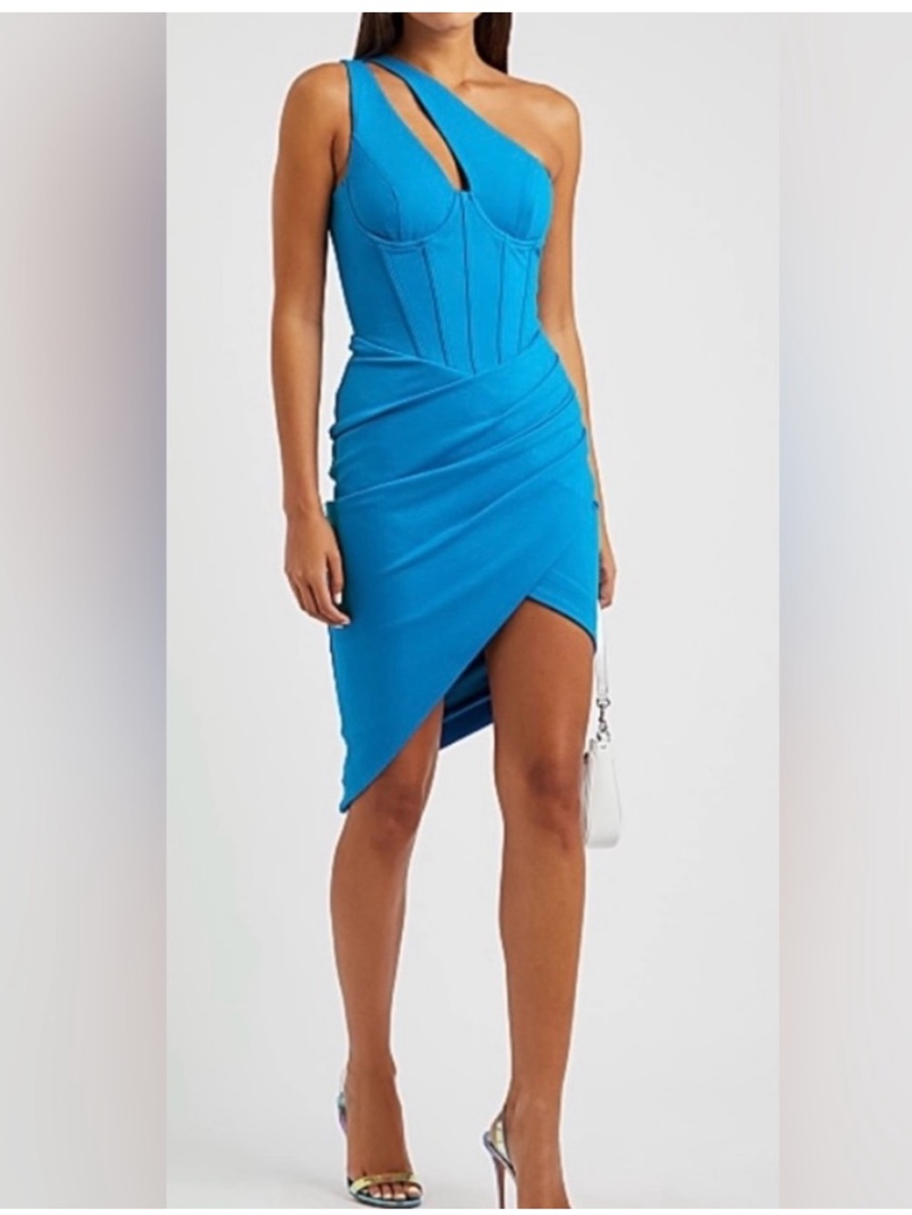 NWT Lavish Alice corset halter dress in a vibrant cobalt blue color size 8